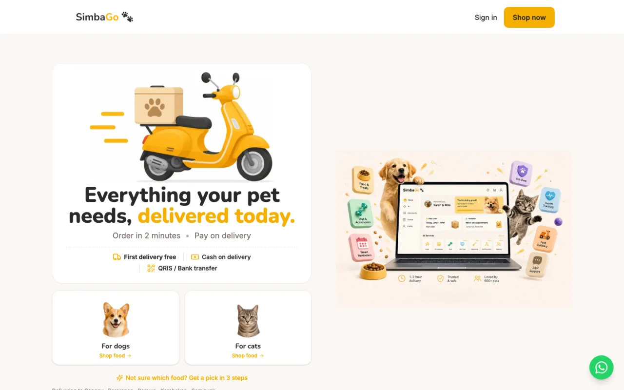 SimbaGo website